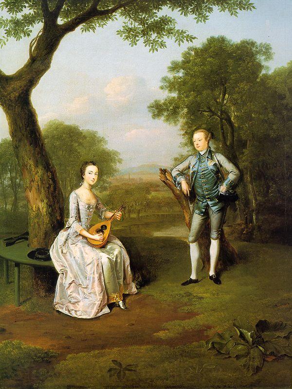 Arthur Devis Sir Nathaniel and Lady Caroline Curzon Norge oil painting art
